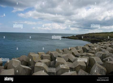 County Louth, Ireland. 6th Aug, 2014. Weather: Flood defences at Port ...