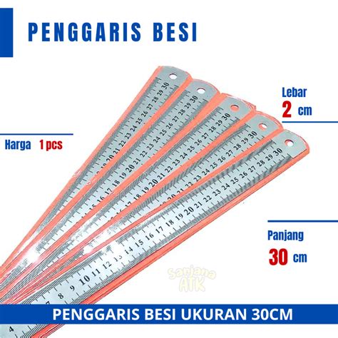 Jual Penggaris Besi Cm Stainless Shopee Indonesia