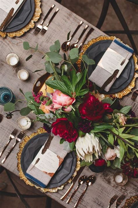 Elegant Fall Burgundy And Gold Wedding Ideas Dpf