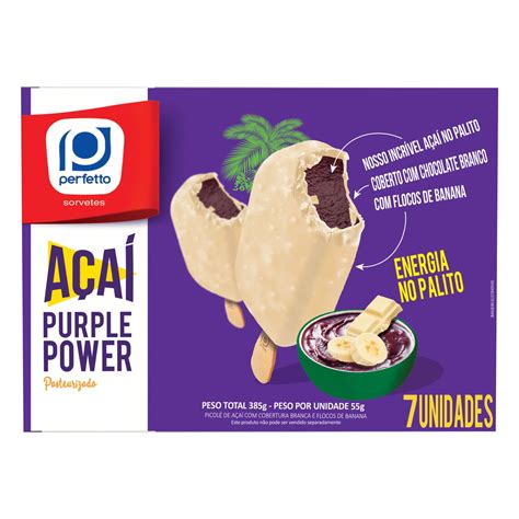 PACK PICOLÉ AÇAÍ COBERTURA CHOCOLATE BRANCO FLOCOS DE BANANA