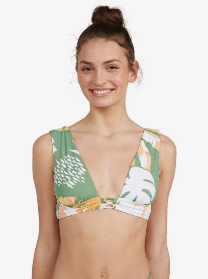 Wildflowers Reverisble Elongated Tri Bikini Top For Women Roxy