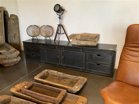 Tv Kast Sliding Old Black Loft Stoere Landelijke Kasten In Sobere