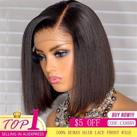 Bob Hair Wig Lace Front Human Hair Wigs Brazilian Straight Short Wig