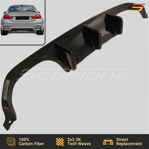 Scopione Carbon Fiber Rear Bumper Diffuser for M3 F80 & M4 F82 F83