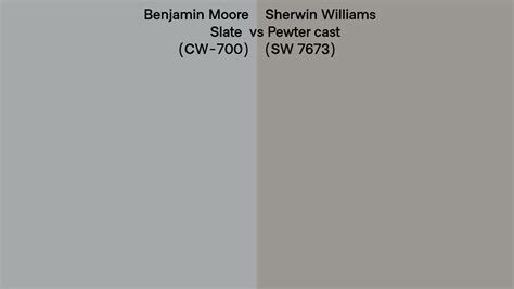 Benjamin Moore Slate Cw 700 Vs Sherwin Williams Pewter Cast Sw 7673