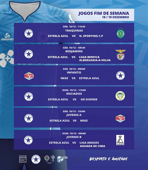 CALENDÁRIO SEMANAL DE JOGOS Clube Estrela Azul