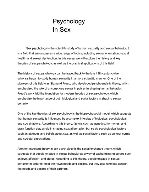 Psychology In Sex Psychology In Sex Sex Psychology Is The Scientific