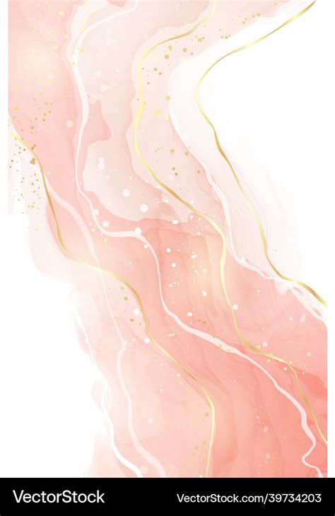 Pastel Rose Peach Liquid Watercolor Background Vector Image