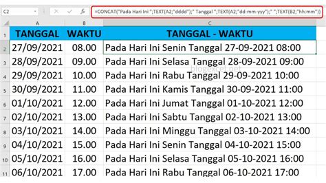 Cara Menggabungkan Hari Tanggal Dan Waktu Di Excel Dengan Mudah