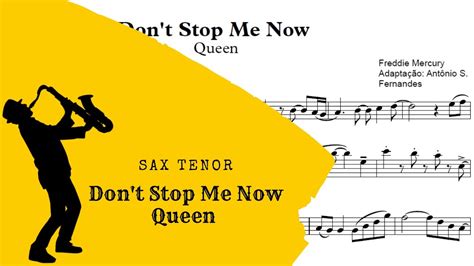 Don T Stop Me Now Sheet Music Sax Tenor Youtube