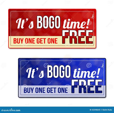 Bogo Coupon Voucher Tag Stock Vector Image 42598645