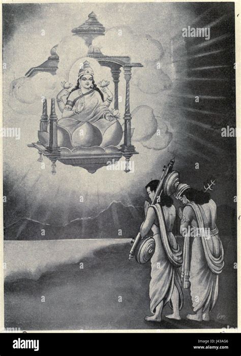 Lakshmi appears before Narada and Indra Stock Photo - Alamy