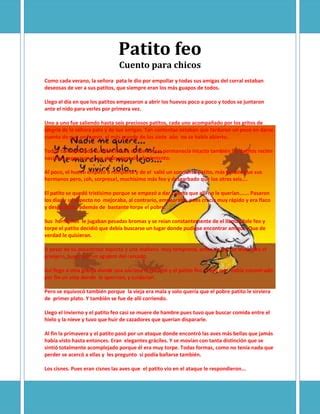 Patito Feo Grupo Los Insepartables Pdf