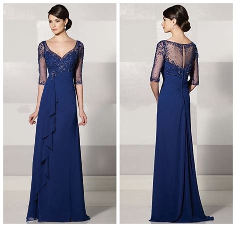 High Quality And Floor Length Chiffon Gown With Lace Applique Half