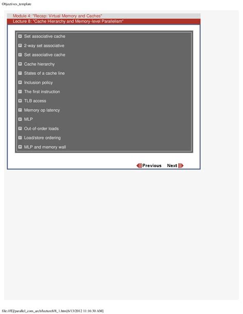 Cache Hierarchy - Parallel Computer Architecture - Lecture Slides - Docsity