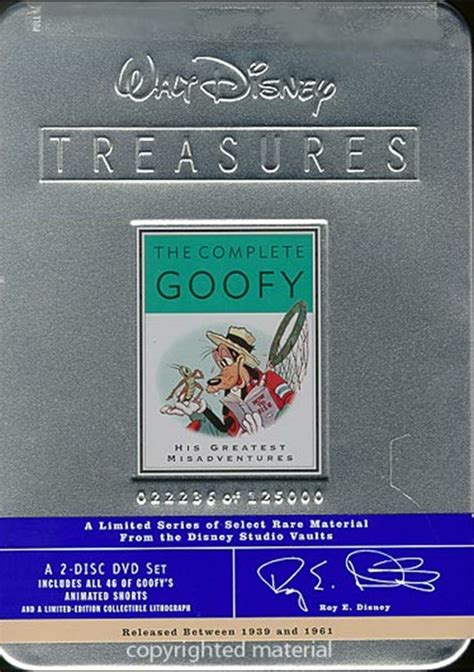 Complete Goofy The Walt Disney Treasures Limited Edition Tin Dvd