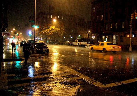 A rainy night in Manhattan, New York