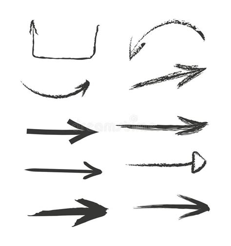 Grunge Arrow Vector Set Black Grunge Arrow Brushes Collection Grunge