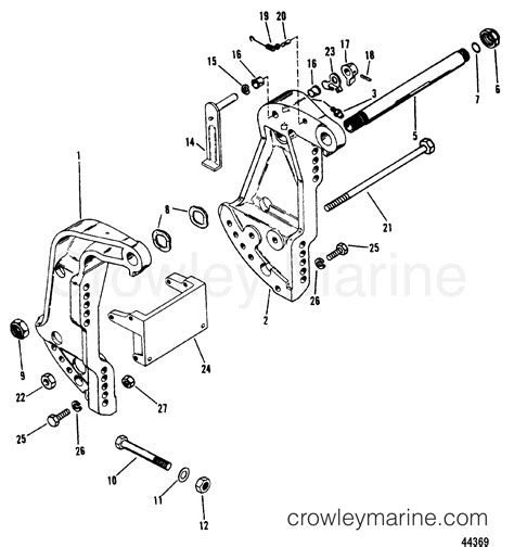 TRANSOM BRACKET 1995 Outboard 90 H090412RD ELPT Crowley Marine