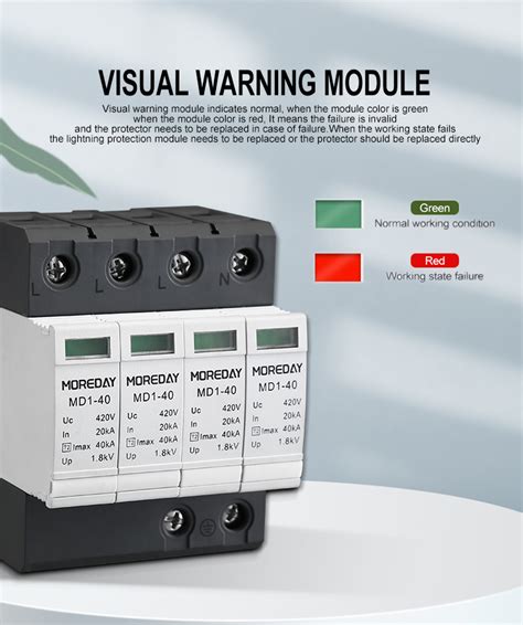 Surge Protection Ac Spd 2p 40ka 20ka Lightning Protection Surge Outdoor Led Street Lighting