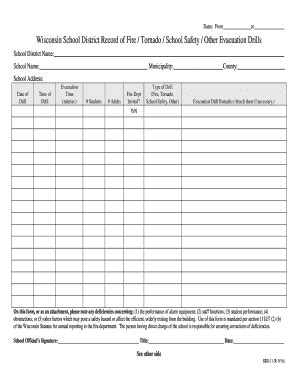 Tornado Drill Form Printable