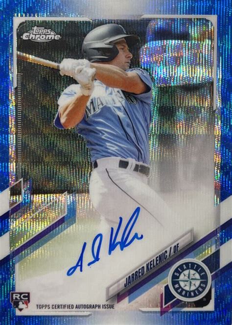 Jarred Kelenic 2021 Topps Chrome RA JKE Rookie Auto Blue Wave