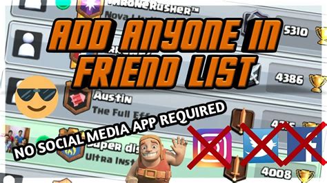 How to add anyone in friend list in clash royale 100000 working ßy