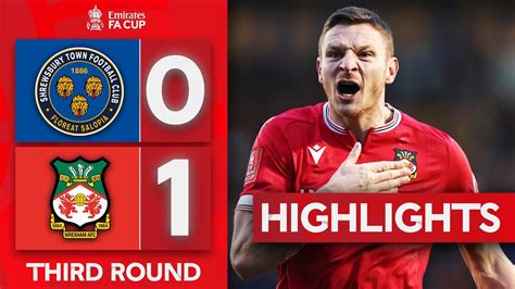 Derby Delight For Wrexham Shrewsbury Town 0 1 Wrexham Highlights