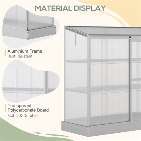 Outsunny 3 Tier Polycarbonate 2 X 4ft Cold Frame Greenhouse With