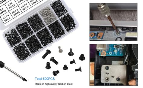 HanTof Juego de 500 tornillos para computadora portátil M2 M2 5 M3