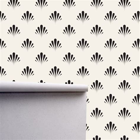 Geometric Art Deco White Black Wallpaper Monochrome Embossed : r ...