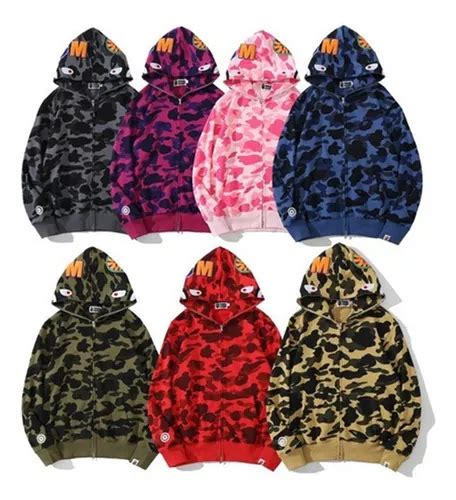 Sudadera Bape Shark Hecha En Poli Ster Varios Colores Cuotas Sin Inter S