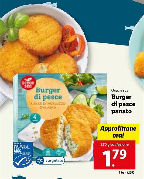 Ocean Sea Burger Di Pesce Panato G Confezione Offerta Di Lidl