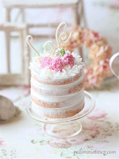 Dollhouse Miniatures Miniature Food Jewelry Craft Classes Dollhouse Miniature Love Naked Cake