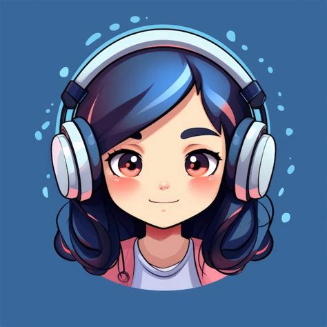 Premium Ai Image Cartoon Flat Of A Cute Girl Wearing Headphone Ai Generative