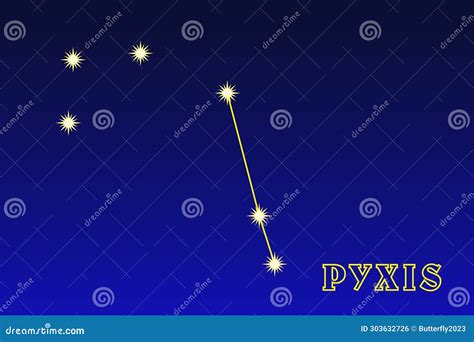 Constellation Pyxis stock illustration. Illustration of degrees - 303632726