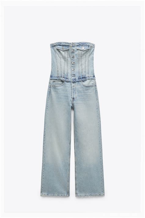 Zara Trf Strapless Denim Jumpsuit Mall Of America®