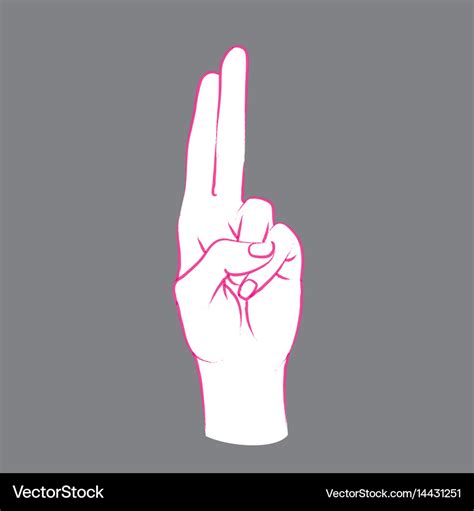 Gesture female hand with index and middle finger Vector Image