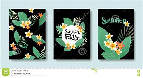 Vector Set Of Postcards With The Tropics Stock Vector Illustration