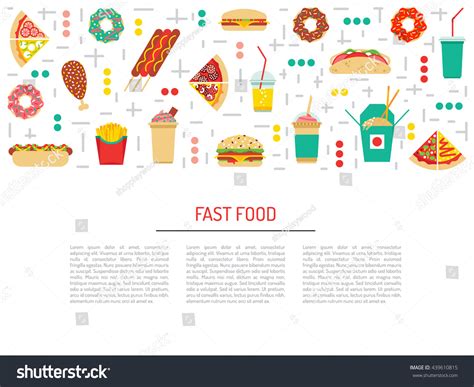 Fast Food Burgers Sandwiches Tasty Food Vector De Stock Libre De