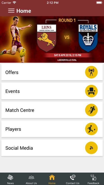 The Subiaco Football Club App by vLinkd Technologies Pty Ltd