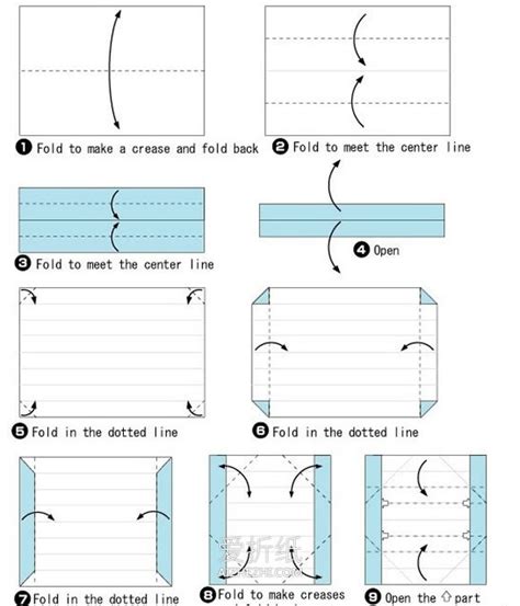 怎么折纸长方形纸盒 带盖长方形盒子的折法爱折纸网