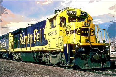 Santa Fe Railway Freight Train, Holbrook, Arizona, 1998 Digital Art by ...