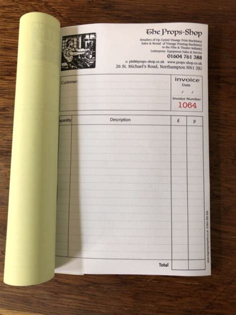 Invoice Books Pad A5 A4 Carbonless NCR Personalised Rogers