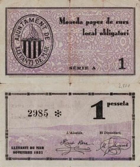 1 Peseta Llevantí de Mar Municipio de Llevantí de Mar Numista