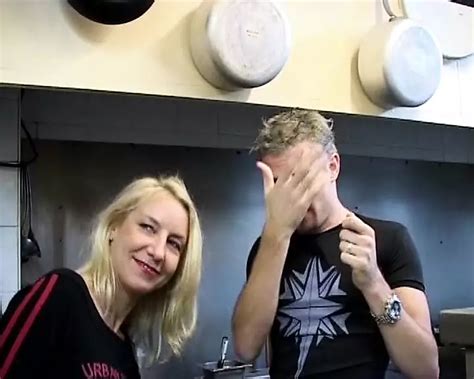 Mature French Blonde Fucked By Two Dudes In The Restaurant S Kitchen