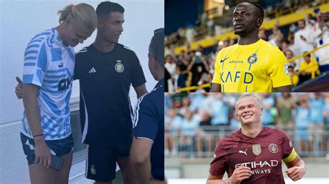 erling haaland meets cristiano ronaldo sadio mane  surprise visit