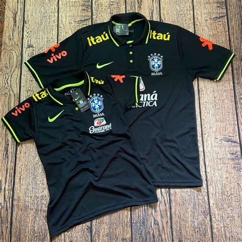 Kit Casal Camisetas Camisa Do Brasil Sele O Brasileira Gola Polo