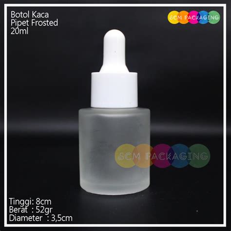 Jual Botol Kaca Pipet Frosted Ml Ring Putih Serum Essential Oil Tebal