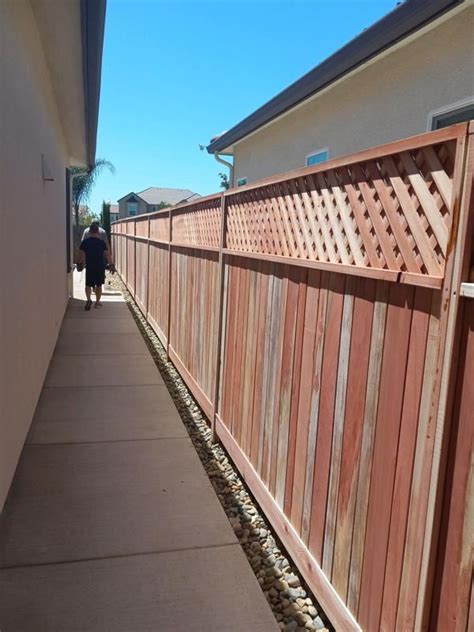 Ft X Ft Redwood Lattice Top Privacy Fence Panel In The Wood Fence